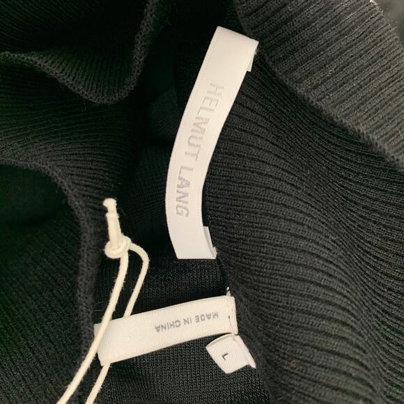 HELMUT LANG Size L Black Wool Open Front Skirt - Picture 5 of 6